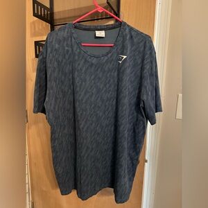 Gymshark Navy Patterned Short Sleeve Tee